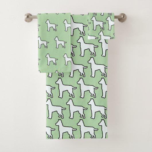 Witte hond Mintgroen Bad Handdoek (Insitu)