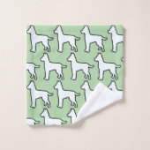 Witte hond Mintgroen Bad Handdoek (Wasdoekje)