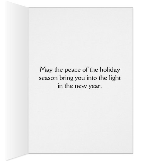 Witte hond op zwarte kerstkaart (Binnen (Rechts))