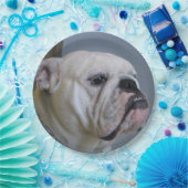 witte hond papieren bordje (Feest)