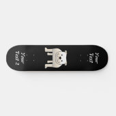 Witte hond persoonlijk skateboard (Horizontaal)