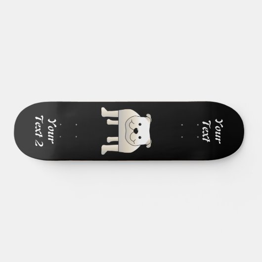Witte hond persoonlijk skateboard (Horizontaal)