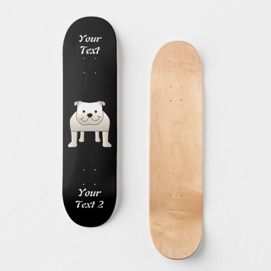 Witte hond persoonlijk skateboard (Voorkant)