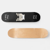 Witte hond persoonlijk skateboard (Horizontaal)