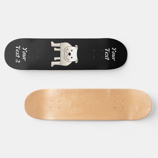 Witte hond persoonlijk skateboard (Horizontaal)