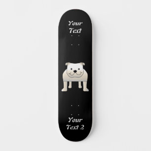 Witte hond persoonlijk skateboard