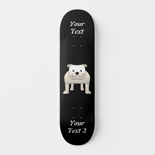 Witte hond persoonlijk skateboard (Voorkant)