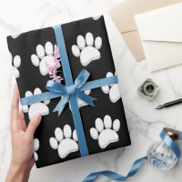 Witte Hond Poot Print Hand getrokken Custom
