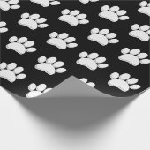 Witte Hond Poot Print Hand getrokken Custom Cadeaupapier (Hoek)