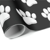 Witte Hond Poot Print Hand getrokken Custom Cadeaupapier (Rol Hoek)