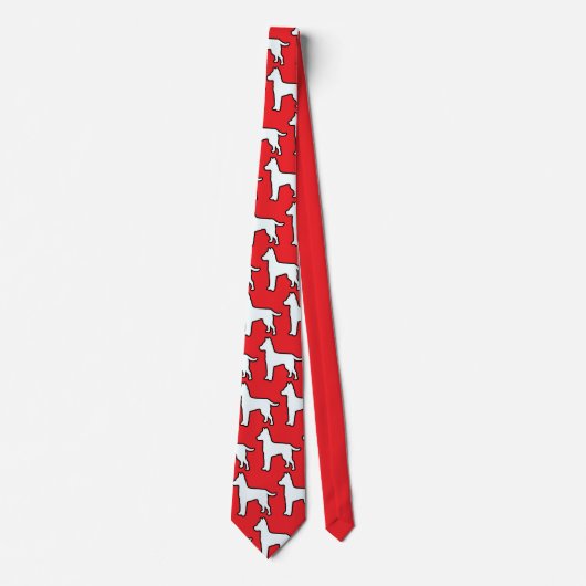 Witte Hond Rood Stropdas (Voorkant)