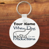 Witte hond - Sleutelhanger (aanpassen of personali (Voorkant)