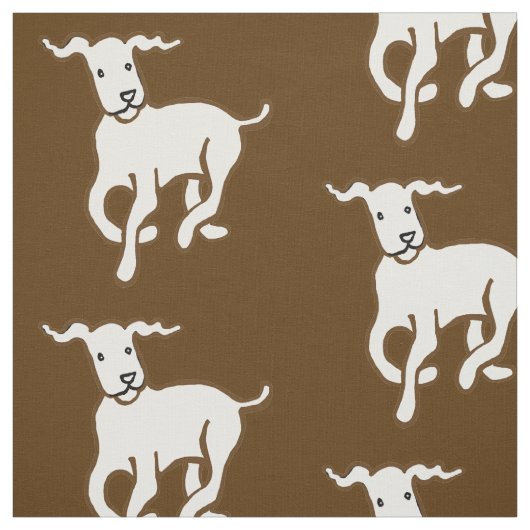 Witte hond stof (Swatch)