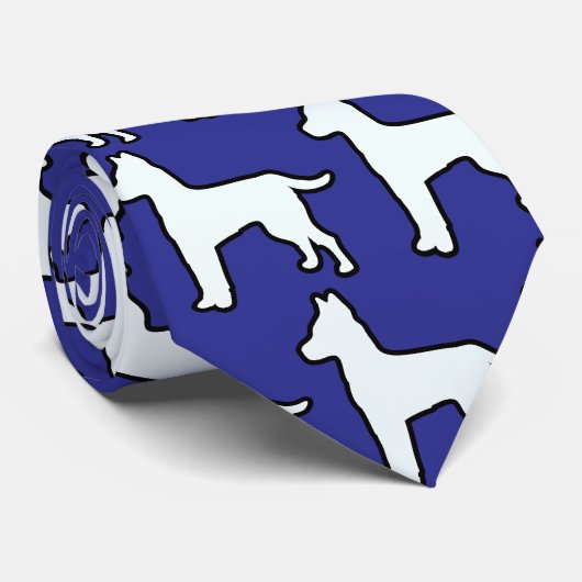 Witte Hond Stropdas (Opgerold)