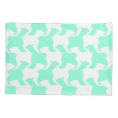 Witte hond van de Faux Houndstooth Kies Kleur Kuss Kussensloop (Achterkant)