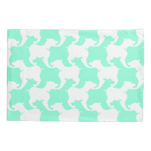 Witte hond van de Faux Houndstooth Kies Kleur Kuss Kussensloop