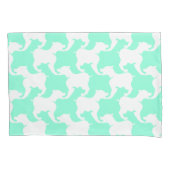 Witte hond van de Faux Houndstooth Kies Kleur Kuss Kussensloop (Voorkant)