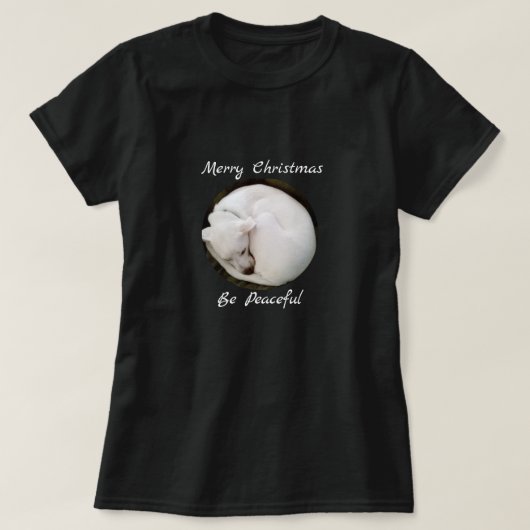 Witte hond vol met kerstmis t-shirt (Design voorkant)