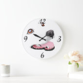 Witte hond wandklok (Huis)