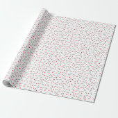 Witte hondenbotten met rode harten cadeaupapier (Uitgerold)