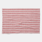 Witte Hondenbotten Visgraatpatroon Baksteen Rood Theedoek (Horizontaal)