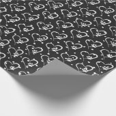 witte hondenpokken op het hart cadeaupapier (Hoek)