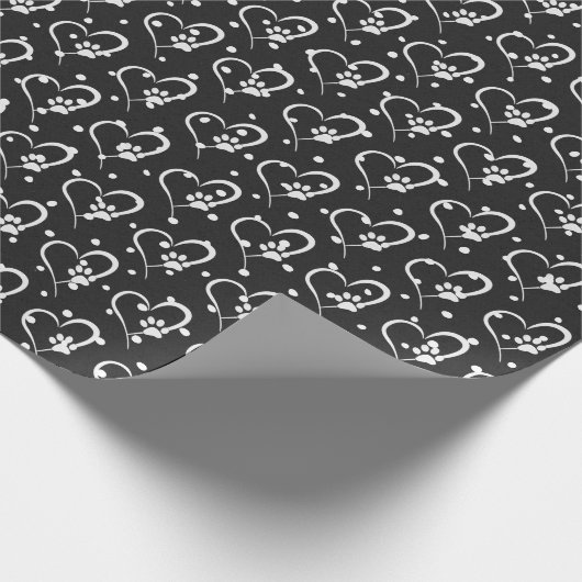 witte hondenpokken op het hart cadeaupapier (Hoek)