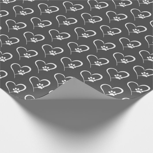 witte hondenpokken op het hart cadeaupapier (Hoek)