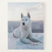 Witte hondje in de sneeuw planner (Achterkant)