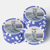 Witte hondje in de sneeuw poker chips (Opstapeling)