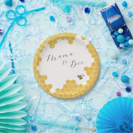Witte honingbij Baby shower Papieren Bordje (Feest)