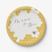 Witte honingbij Baby shower Papieren Bordje (Voorkant)