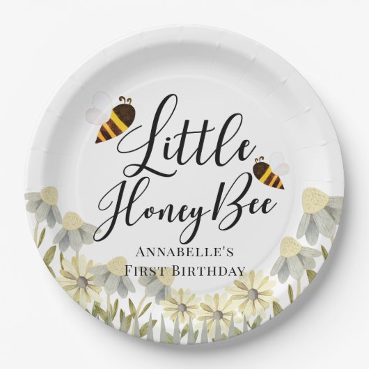 Witte honingbijen van Birthday Paper Bord (Voorkant)