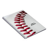 Witte honkbal close-up gepersonaliseerd notitieboek (Rechterzijde)