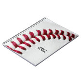 Witte honkbal close-up gepersonaliseerd notitieboek (Linkerzijde)