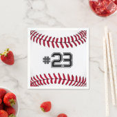 Witte honkbal met nummer servet (Insitu)