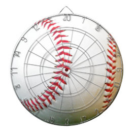 Witte honkbal met rode stiksels dartbord