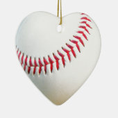 Witte honkbal met rode stiksels keramisch ornament (Rechts)