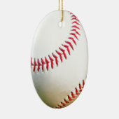Witte honkbal met rode stiksels keramisch ornament (Rechts)