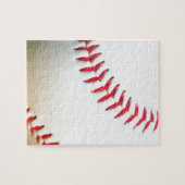 Witte honkbal met rode stiksels legpuzzel (Horizontaal)