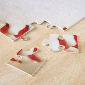 Witte honkbal met rode stiksels legpuzzel (Zijkant)