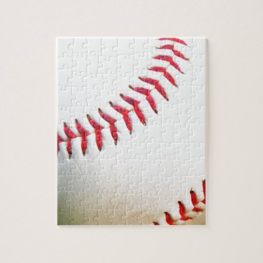 Witte honkbal met rode stiksels legpuzzel (Verticaal)