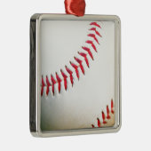 Witte honkbal met rode stiksels metalen ornament (Rechts)