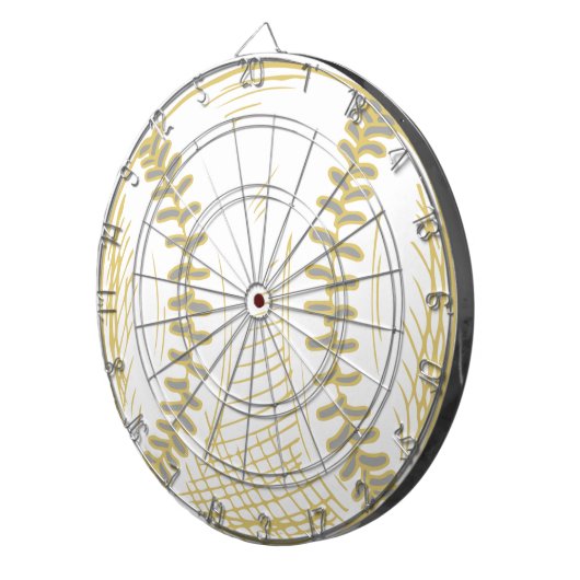 Witte honkbal met rode tekenplaat dartbord (Voorkant Rechts)