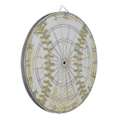 Witte honkbal met rode tekenplaat dartbord (Voorkant Links)