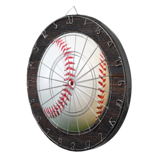 Witte honkbal met rode tekenplaat dartbord (Voorkant Rechts)