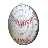 Witte honkbal met rode tekenplaat dartbord (Voorkant Rechts)