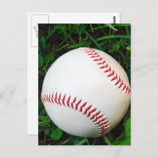 Witte honkbal met rood getikt briefkaart (Voorkant / Achterkant)