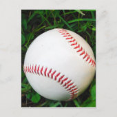 Witte honkbal met rood getikt briefkaart (Voorkant)