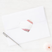 Witte honkbal met rood getikt hart sticker (Envelop)